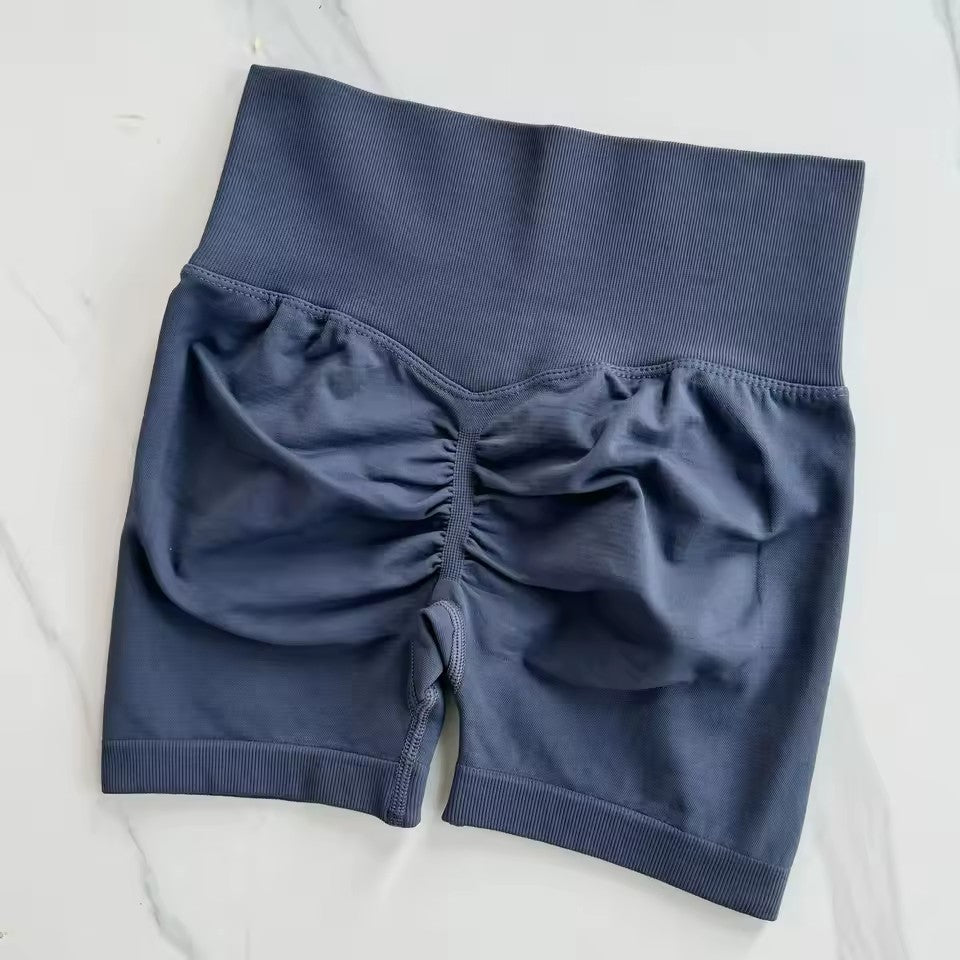 Women's High-Waist Quick-Drying Yoga Sports Shorts Cinched Waist Elastic Hip Lifting Breathable Fitness Running Shorts