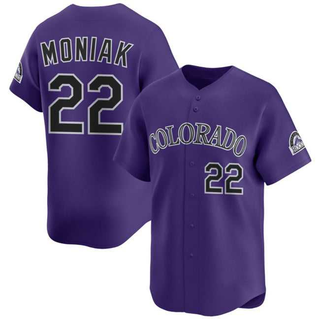 Colorado Rockies #22 Mickey Moniak Purple Fotopoulosg Limited Stitched Jersey
