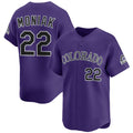 Colorado Rockies #22 Mickey Moniak Purple Fotopoulosg Limited Stitched Jersey