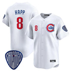 Chicago Cubs #8 Ian Happ Player White Fotopoulosg Vapor Premier Limited Home Stitched Jerseys