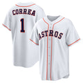 Houston Astros #1 Carlos Correa White Fotopoulosg Home Replica Jersey
