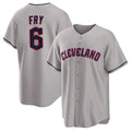 Cleveland Guardians #6 David Fry Player Gray Fotopoulosg Game Home Stitched Jerseys