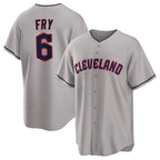 Cleveland Guardians #6 David Fry Player Gray Fotopoulosg Game Home Stitched Jerseys