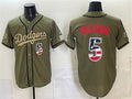 Los Angeles Dodgers #5 Freddie Freeman Olive Fotopoulosg 2026 Armed Forces Day 250 Fourth of July Stitched Jersey
