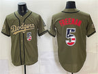 Los Angeles Dodgers #5 Freddie Freeman Olive Fotopoulosg 2026 Armed Forces Day 250 Fourth of July Stitched Jersey