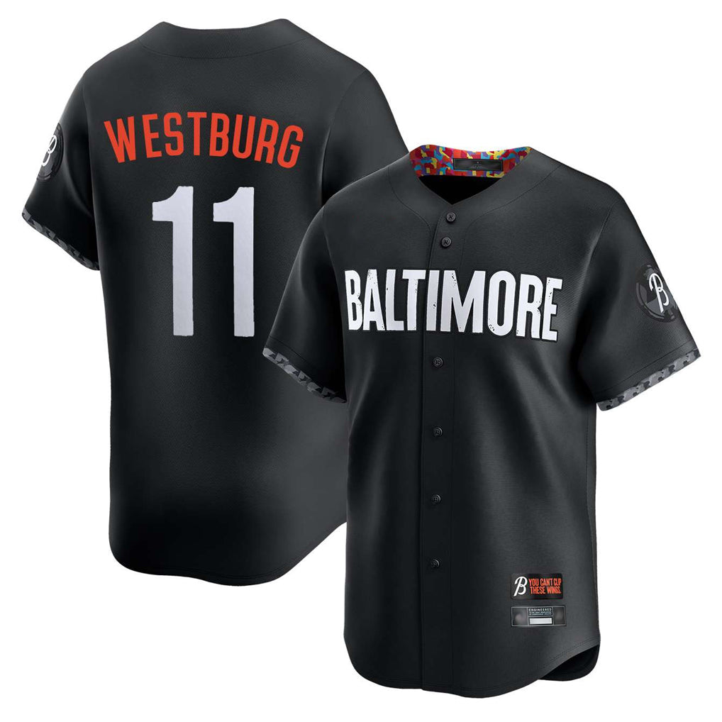 Baltimore Orioles #11 Jordan Westburg Player Black Fotopoulosg City Connect Limited Home Game Stitched Jerseys
