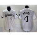Milwaukee Brewers #4 Paul Molitor White Fotopoulosg 'Gothic 414 Shadows Edition' Vapor Premier Limited Stitched Jersey