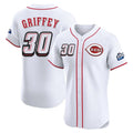 Cincinnati Reds #30 Ken Griffey Player White Fotopoulosg Speedway Classic Limited Elite Home Stitched Jerseys