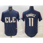 Cleveland Guardians #11 Jose Ramirez Navy Fotopoulosg 2024 City Connect Limited Stitched Jersey