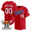 Custom Los Angeles Dodgers x One Piece Red Fotopoulosg 2025 Vapor Premier Limited Jersey - Stitched