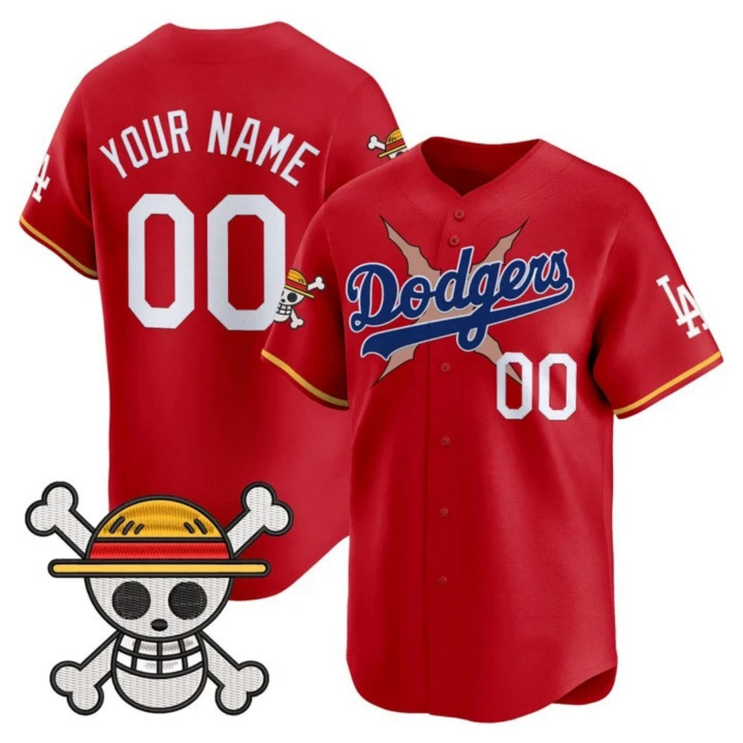 Custom Los Angeles Dodgers x One Piece Red Fotopoulosg 2025 Vapor Premier Limited Jersey - Stitched