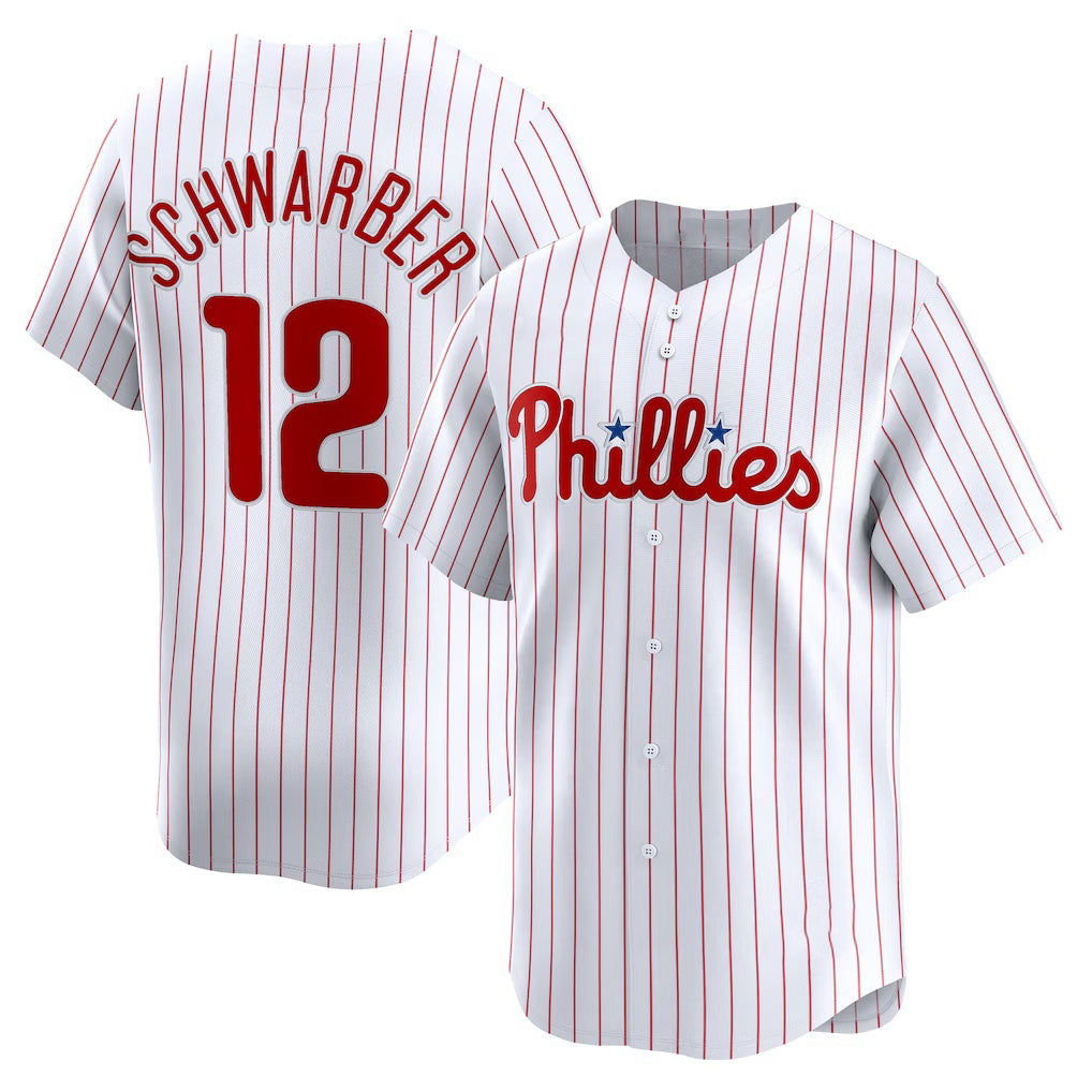 Philadelphia Phillies #12 Kyle Schwarber White Fotopoulosg Home Limited Player Jersey