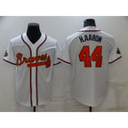 Atlanta Braves #44 Hank Aaron 2022 White Gold Fotopoulosg World Series Champions Program Cool Base Stitched Jersey