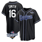 Los Angeles Dodgers #16 Will Smith Player Black Fotopoulosg World Series Carbon Limited Home Stitched Jerseys