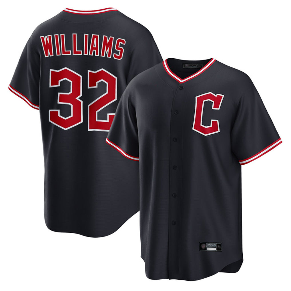 Cleveland Guardians #32 Gavin Williams Player Navy Fotopoulosg Home Game Stitched Jerseys