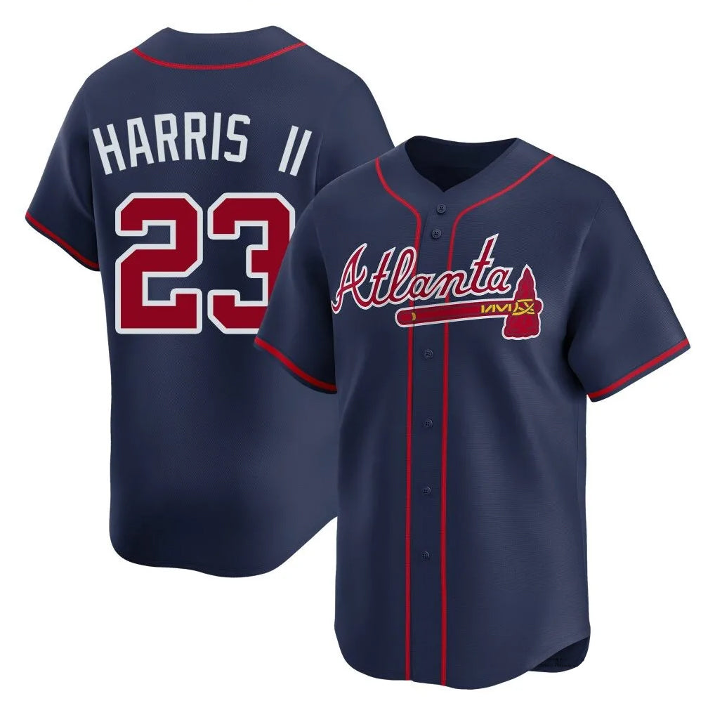 Atlanta Braves #23 Michael Harris II Player Navy Fotopoulosg Limited Home Game Stitched Jerseys