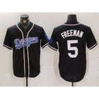 Los Angeles Dodgers #5 Freddie Freeman Black Fotopoulosg Cool Base With Patch Stitched Jersey