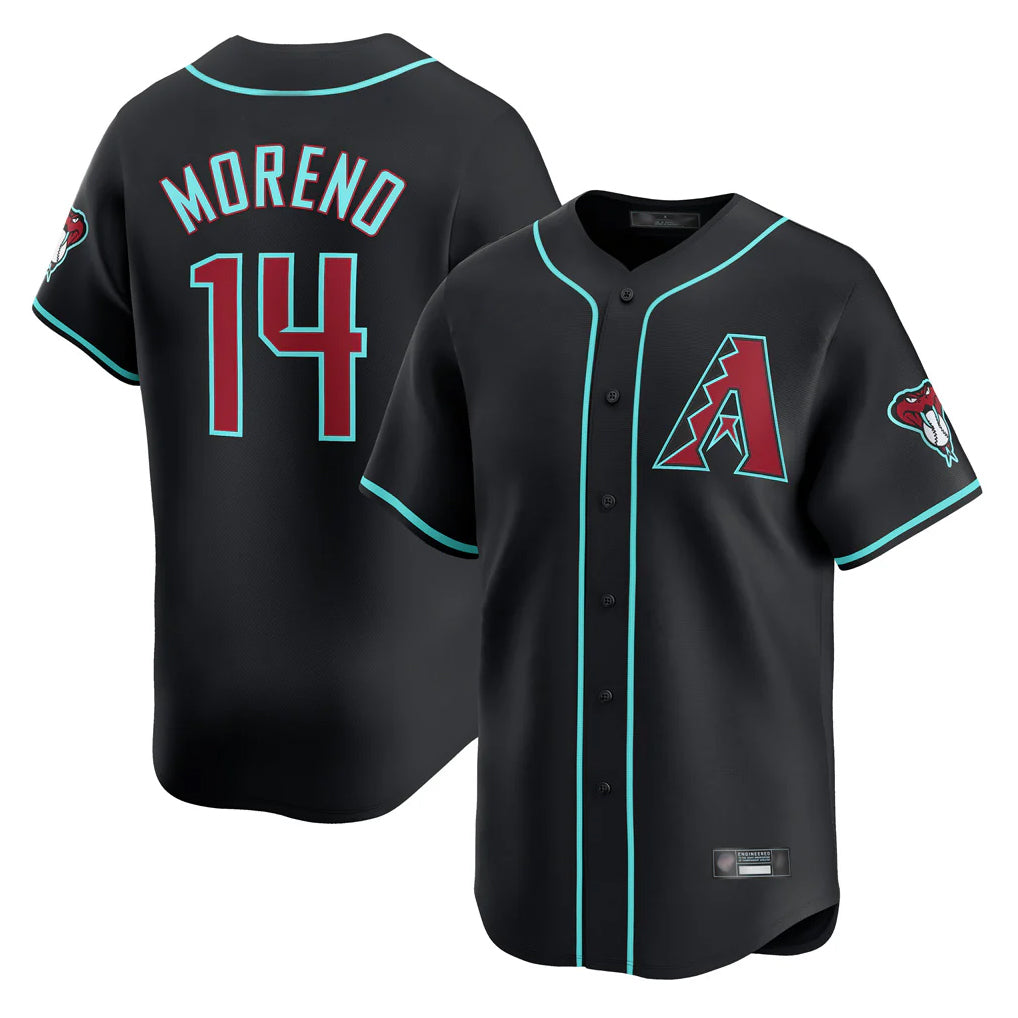 Arizona Diamondbacks #14 Gabriel Moreno Player Black Fotopoulosg Limited Home Game Stitched Jerseys