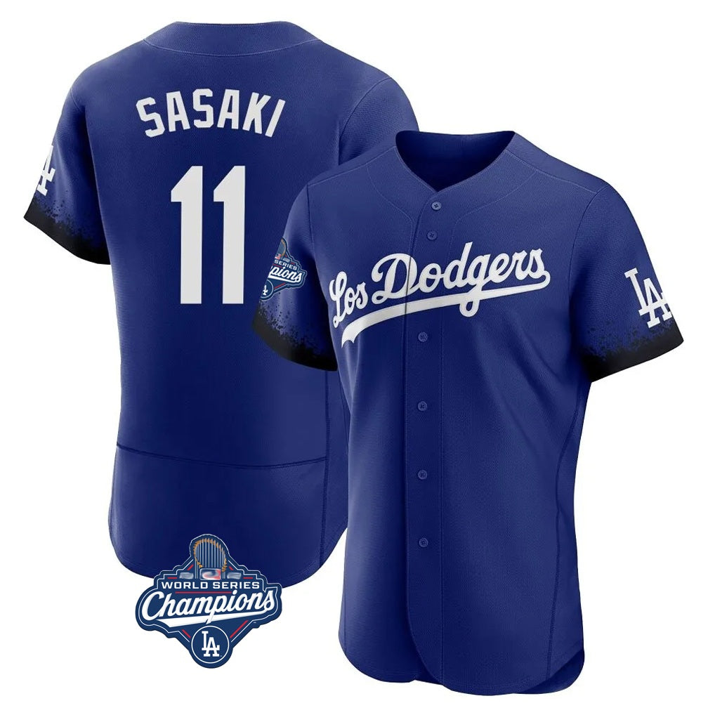 Los Angeles Dodgers #11 Roki Sasaki Player Royal Fotopoulosg World Series Meet City Connect Elite Home Stitched Jerseys