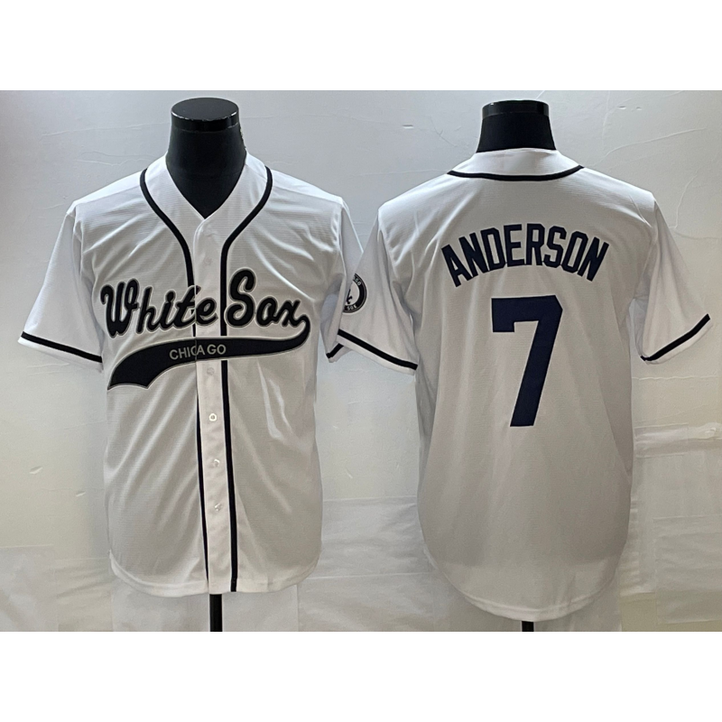 Chicago White Sox #7 Tim Anderson White Fotopoulosg Cool Base Stitched Jersey