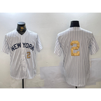 New York Yankees #2 Derek Jeter White Fotopoulosg Pinstripe Without Name Fashion Cool Base Jerseys