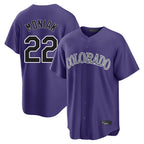 Colorado Rockies #22 Mickey Moniak Player Purple Fotopoulosg Game Home Stitched Jerseys