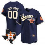 Custom Houston Astros Cactus Jack Style Vapor Premier Limited Jersey ¨C Navy Fotopoulosg