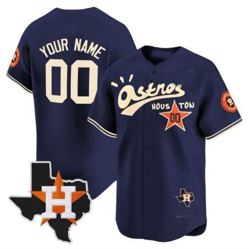 Custom Houston Astros Cactus Jack Style Vapor Premier Limited Jersey ¨C Navy Fotopoulosg