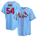 St. Louis Cardinals #54 Sonny Gray Light Blue Fotopoulosg Alternate Replica Jersey