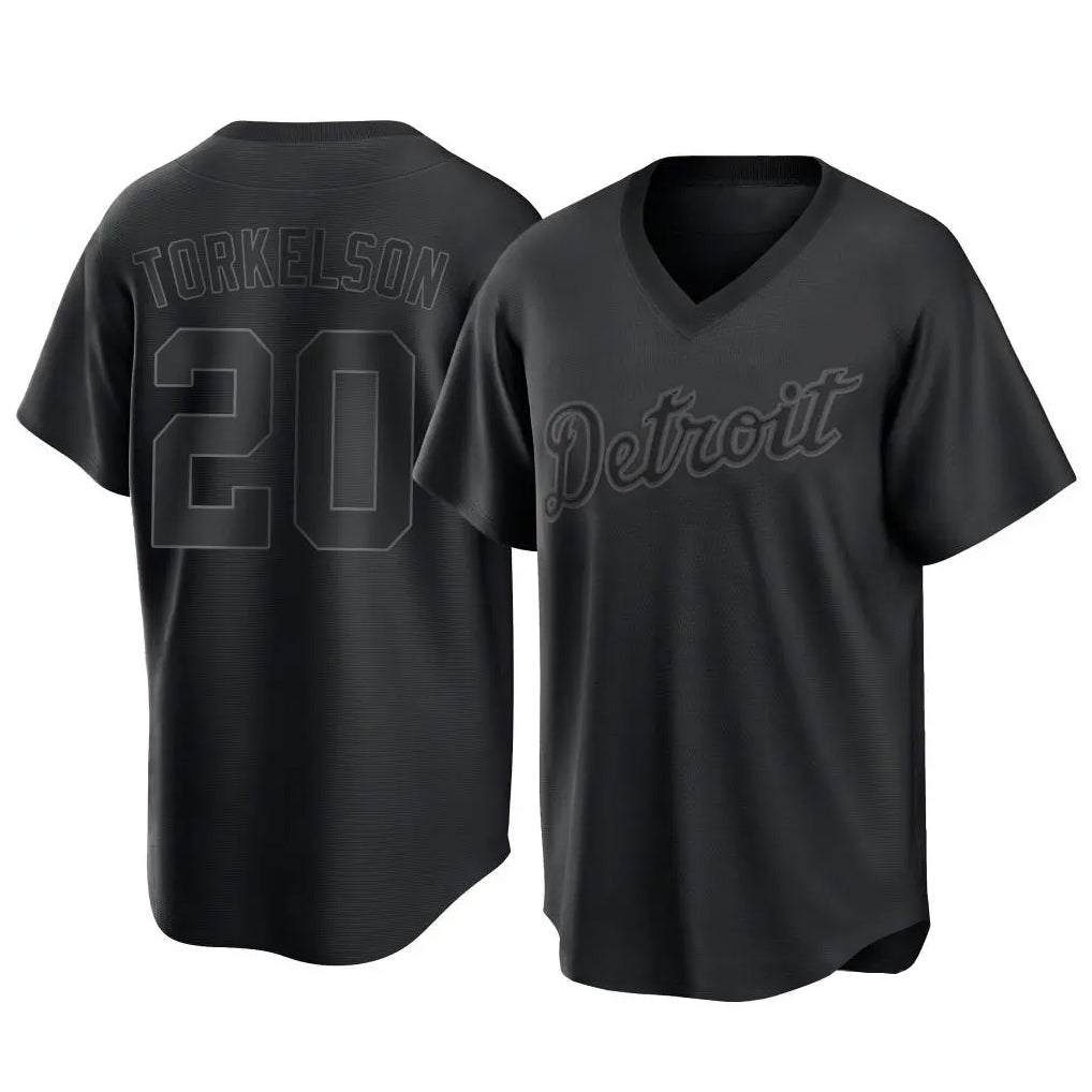 Detroit Tigers #20 Spencer Torkelson Player Black Fotopoulosg T-shirt Home Game Stitched Jerseys