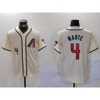 Arizona Diamondback #4 Ketel Marte Number Cream Fotopoulosg Cool Base Limited Stitched Jersey