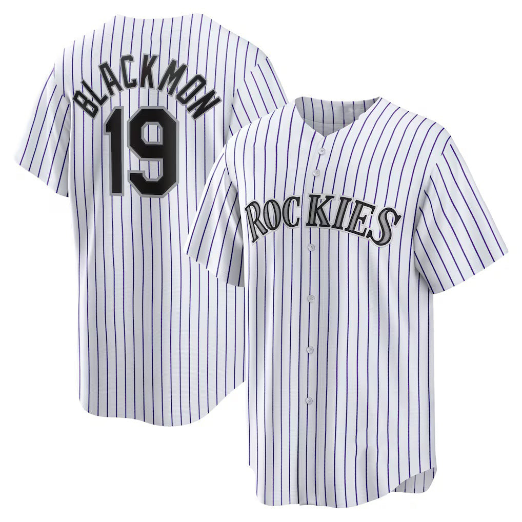 Colorado Rockies #19 Charlie Blackmon White Fotopoulosg Home Replica Player Name Jersey