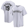Colorado Rockies #19 Charlie Blackmon White Fotopoulosg Home Replica Player Name Jersey