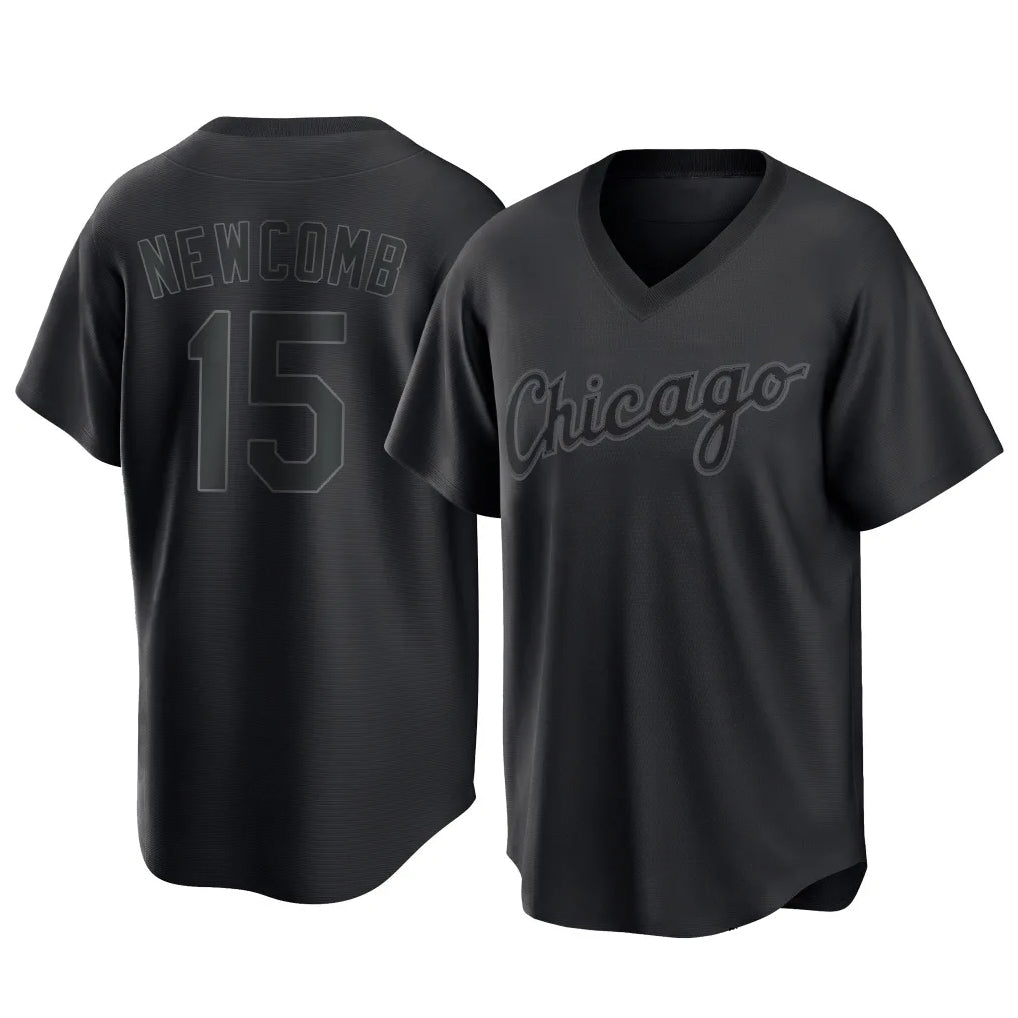 Chicago White Sox #15 Sean Newcomb Player Black Fotopoulosg T-shirt Home Game Stitched Jerseys