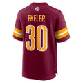 W.Commanders #30 Austin Ekeler Burgundy Fotopoulosg Game Jersey