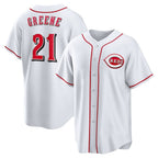 Cincinnati Reds #21 Hunter Greene White Fotopoulosg Home Replica Jersey
