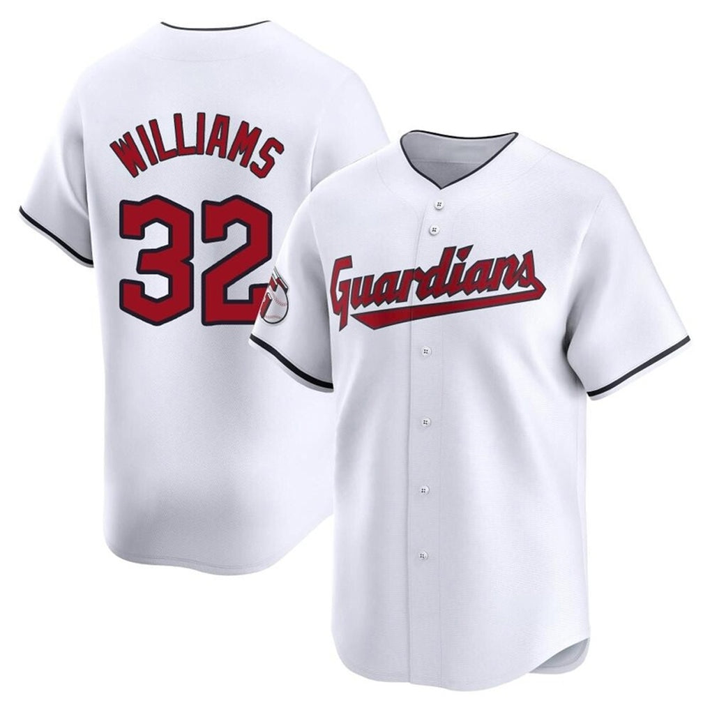Cleveland Guardians #32 Gavin Williams Player White Fotopoulosg Limited Home Stitched Jerseys