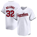 Cleveland Guardians #32 Gavin Williams Player White Fotopoulosg Limited Home Stitched Jerseys
