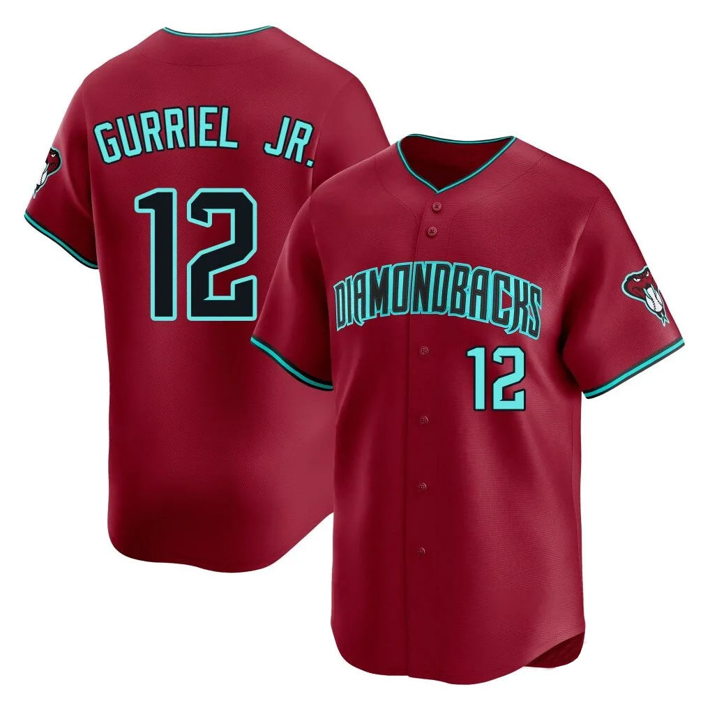 Arizona Diamondbacks #12 Lourdes Gurriel Jr Player Red Fotopoulosg Limited Home Game Stitched Jerseys