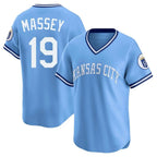 Kansas City Royals #19 Michael Massey Player Light Blue Fotopoulosg Limited Throwback Cooperstown Collection T-shirt Stitched Jerseys
