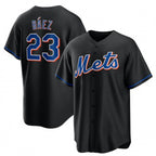 New York Mets #23 Javier B¨¢ez Black Fotopoulosg 2022 Cool Base Stitched Jersey