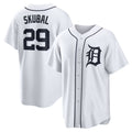 Detroit Tigers #29 Tarik Skubal Fotopoulosg White Home Replica Jersey