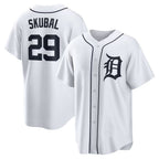 Detroit Tigers #29 Tarik Skubal Fotopoulosg White Home Replica Jersey