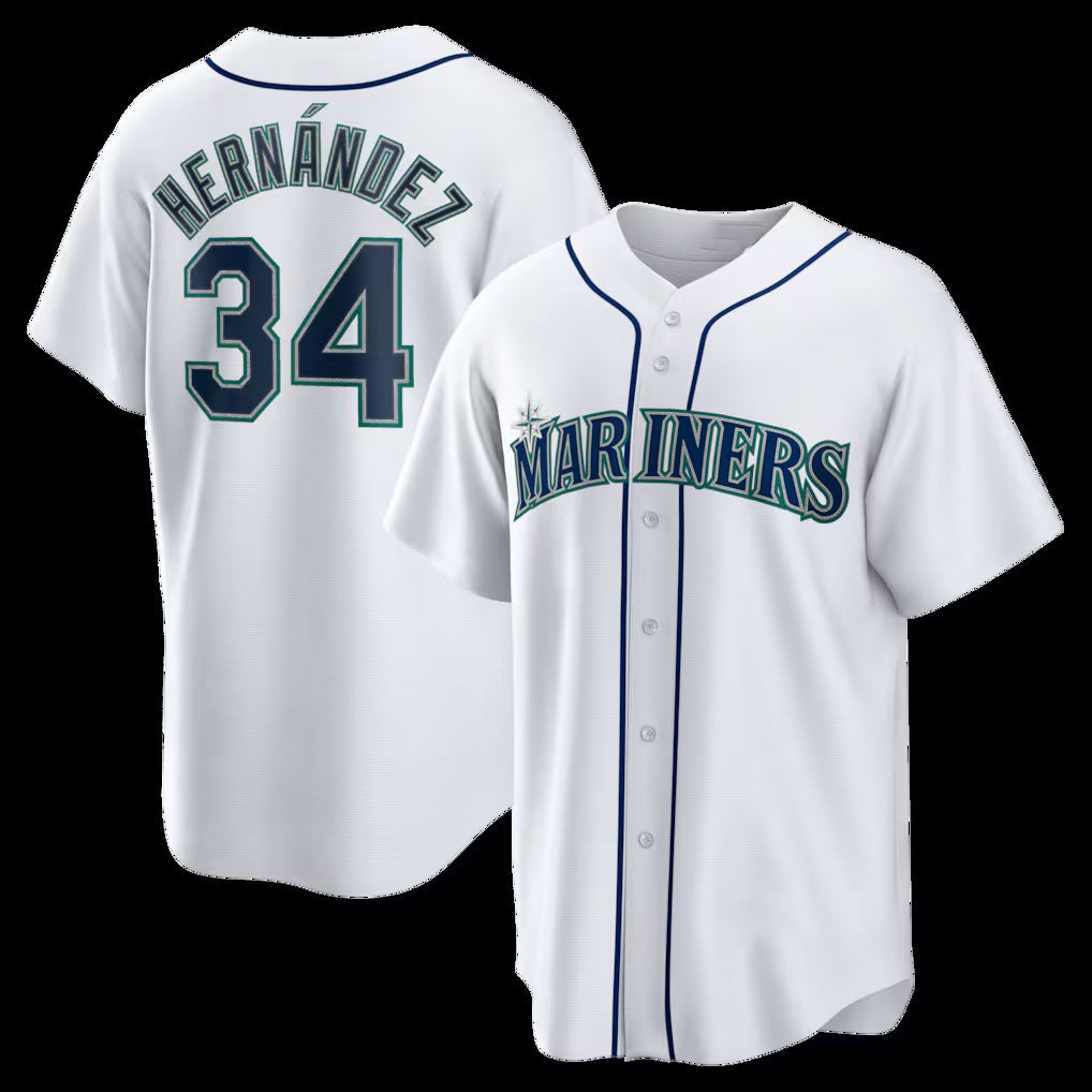 Seattle Mariners #34 Felix Hernandez White Fotopoulosg Home Retired Player Replica Jersey
