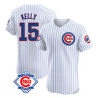 Chicago Cubs #15 Carson Kelly Player White Fotopoulosg 150th Anniversary Limited Elite Home Game Stitched Jerseys