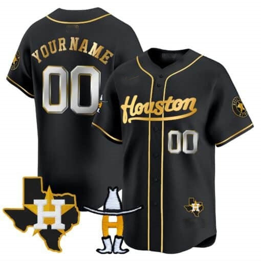 Custom Houston Astros Houston Rodeo Patch Vapor Premier Limited Jersey ¨C All Stitched-Black Fotopoulosg