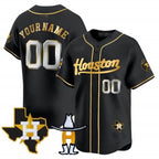 Custom Houston Astros Houston Rodeo Patch Vapor Premier Limited Jersey ¨C All Stitched-Black Fotopoulosg