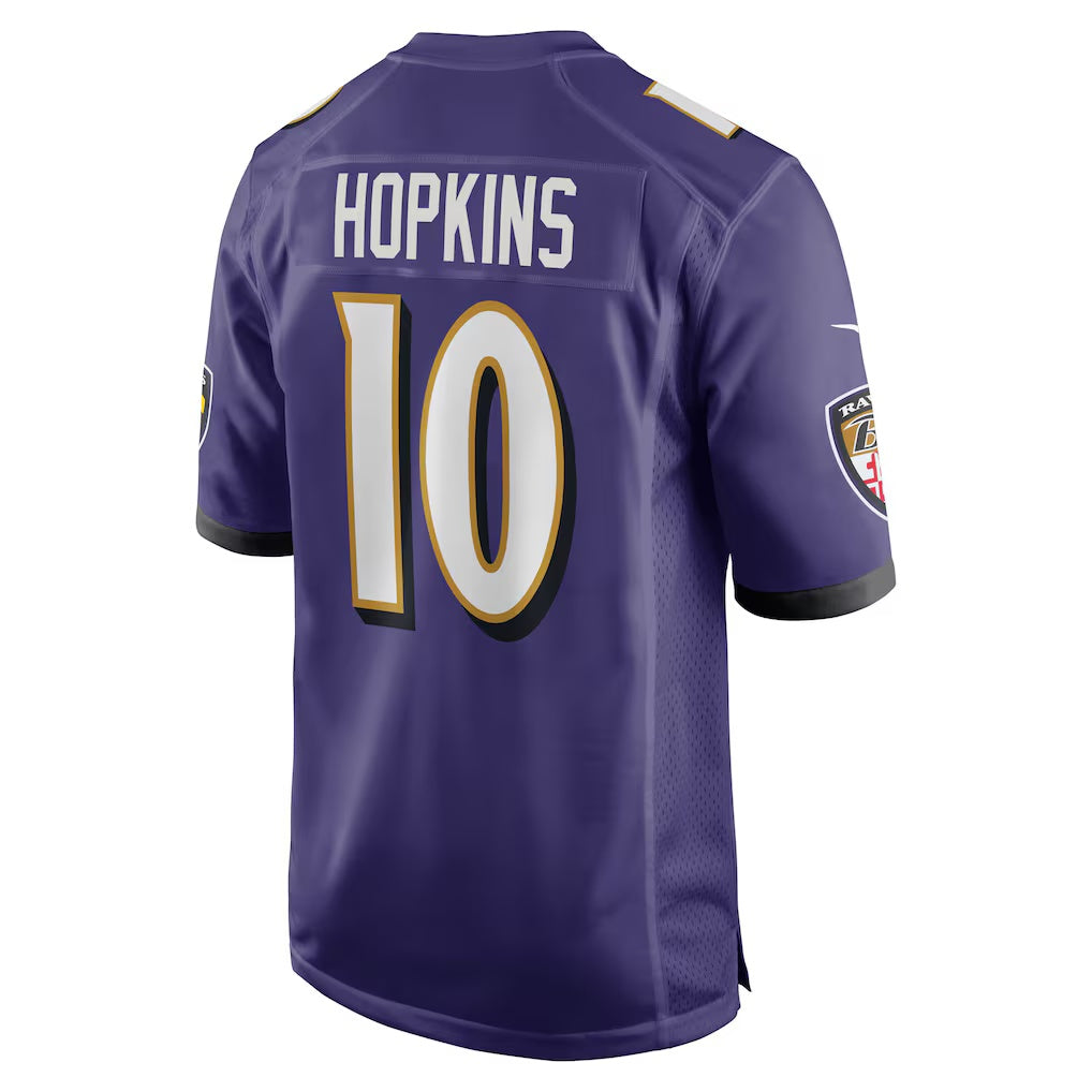 B.Ravens #10 DeAndre Hopkins Purple Fotopoulosg Team Game Jersey