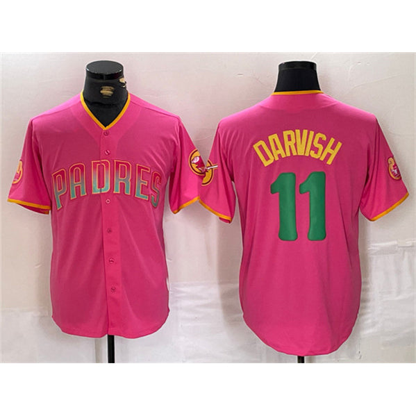 San Diego Padres #11 Yu Darvish Pink Fotopoulosg Cool Base Stitched Jersey