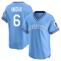 Kansas City Royals #6 Jonathan India Player Light Blue Fotopoulosg Limited Throwback Cooperstown Collection T-shirt Stitched Jerseys